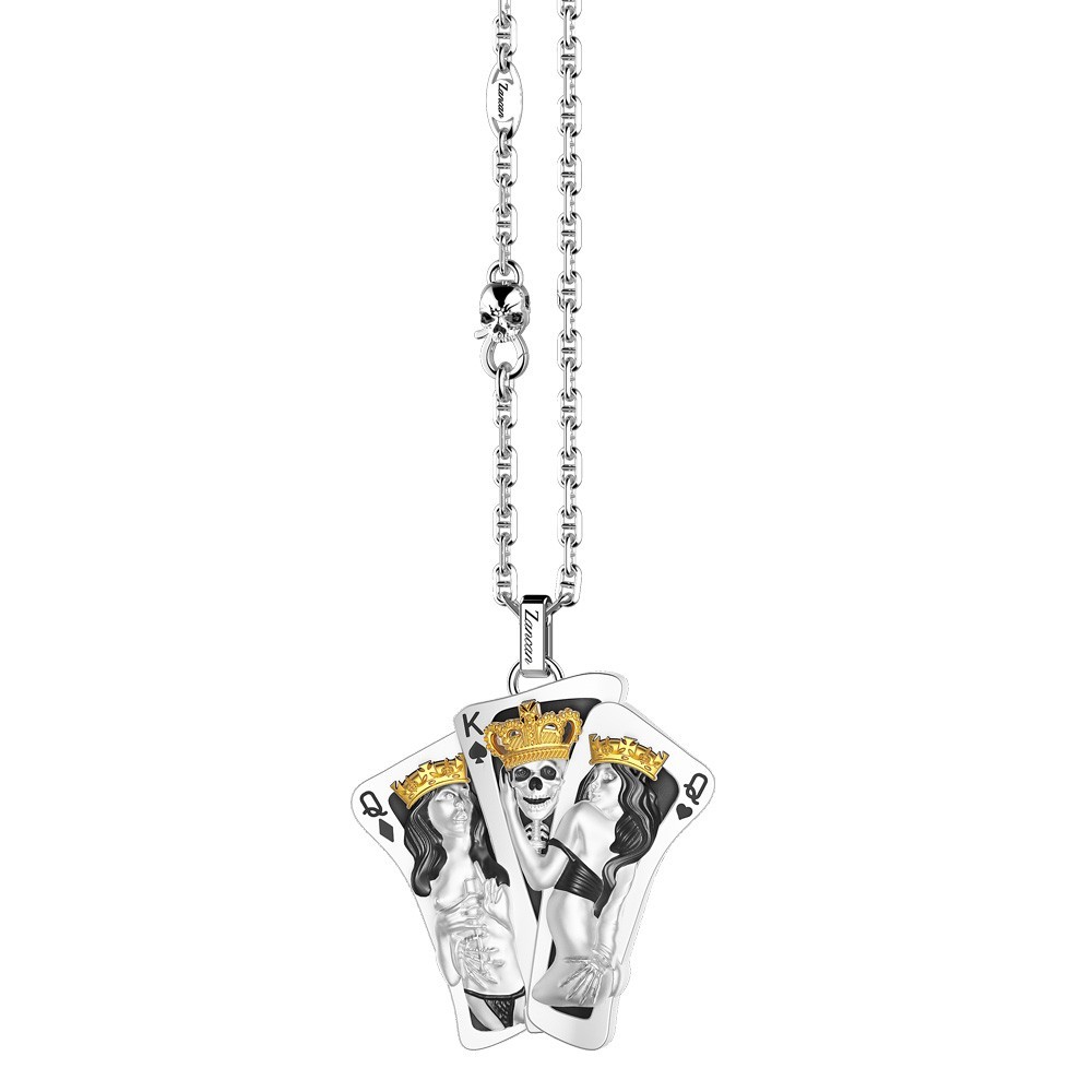 Zancan Collana Zancan in argento con pendente a carte da gioco Vendite Flash