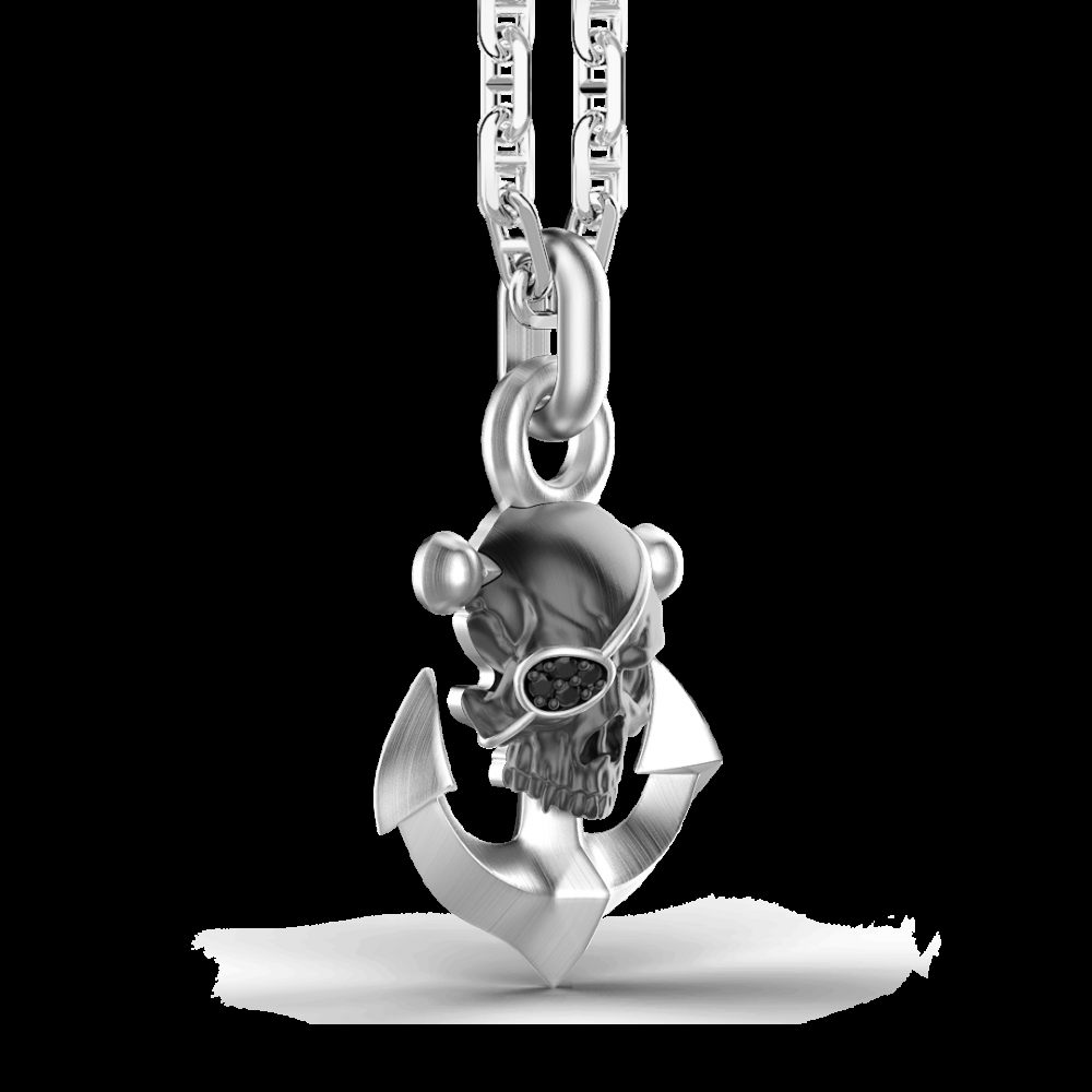 Zancan Collana Zancan in argento con pendente a teschio pirata Negozio