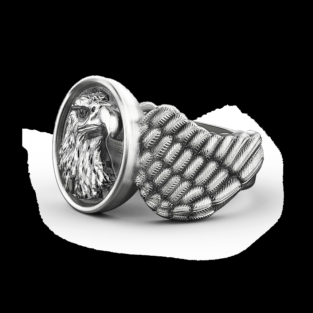 Zancan Anello Zancan aquila in argento con finitura vintage 2025