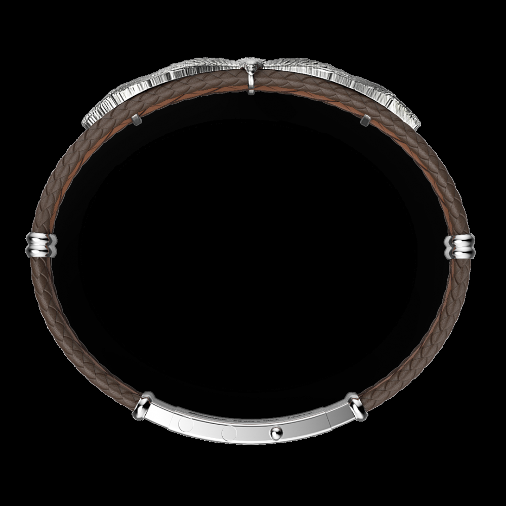 Zancan Bracciale Zancan in argento e pelle con aquila Qualità