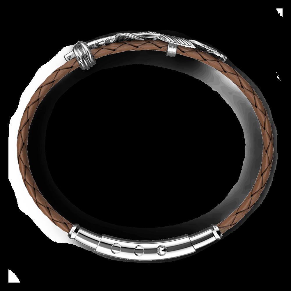 Zancan Bracciale Zancan in argento e pelle con piuma Nuova