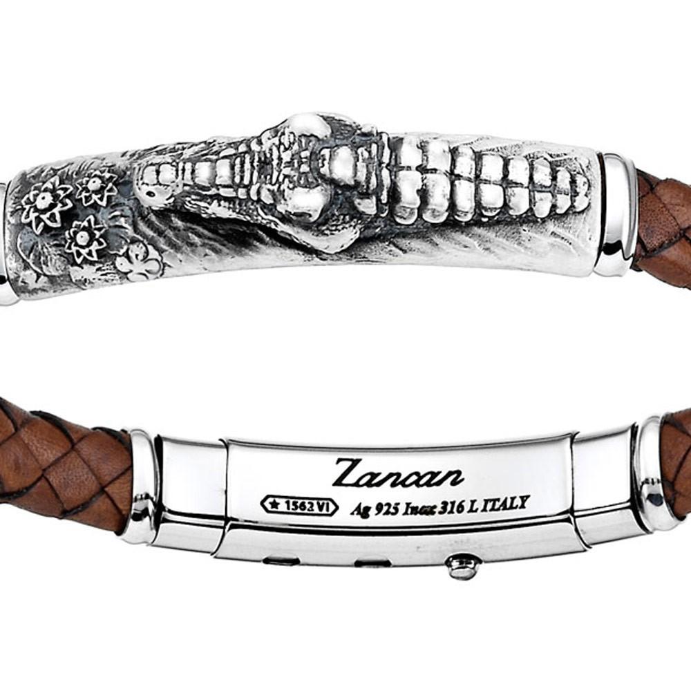 Zancan Bracciale Zancan in pelle ed argento con alligatore Consegna Veloce