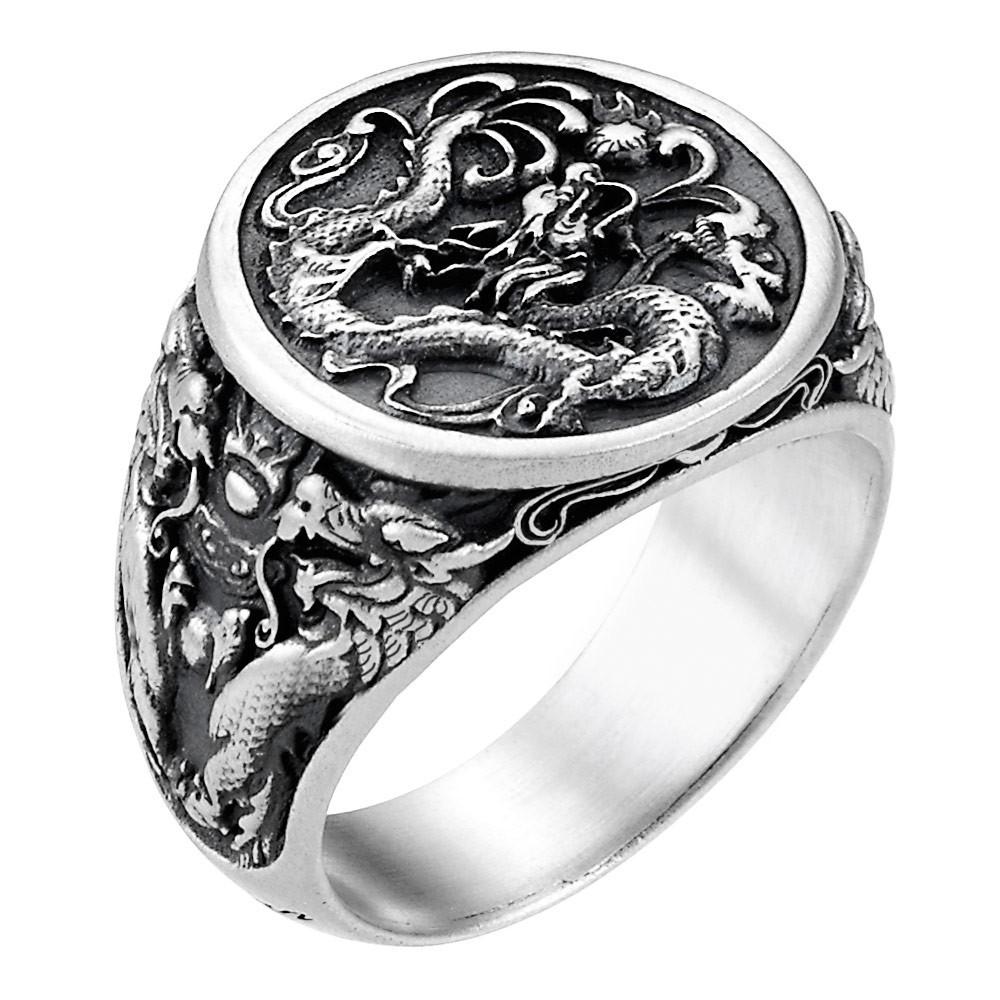 Zancan Anello chevralier Zancan in argento con drago Sconto