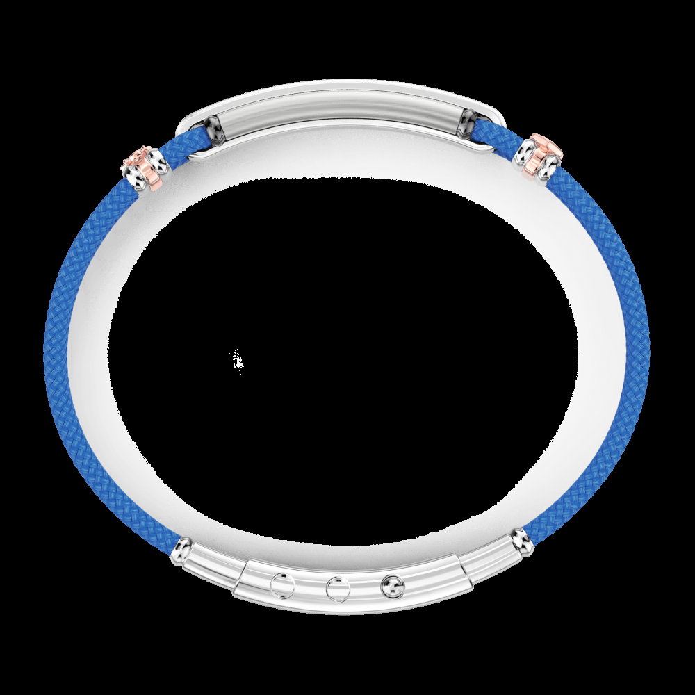 Zancan Bracciale Zancan in kevlar con targa e pietre nere Rilascio limitato
