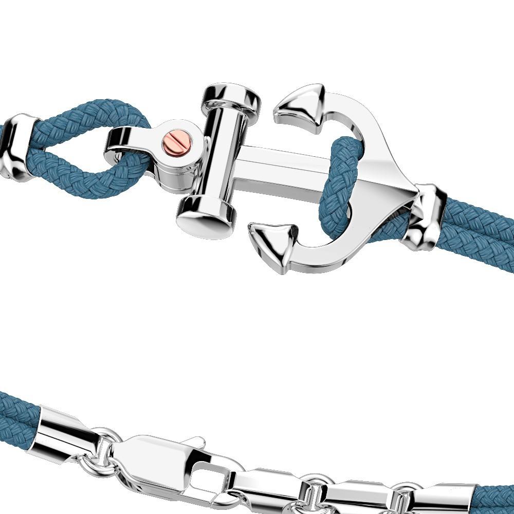 Zancan Bracciale Zancan in kevlar con ancora in argento e vite in oro rosa Ultimi tre giorni