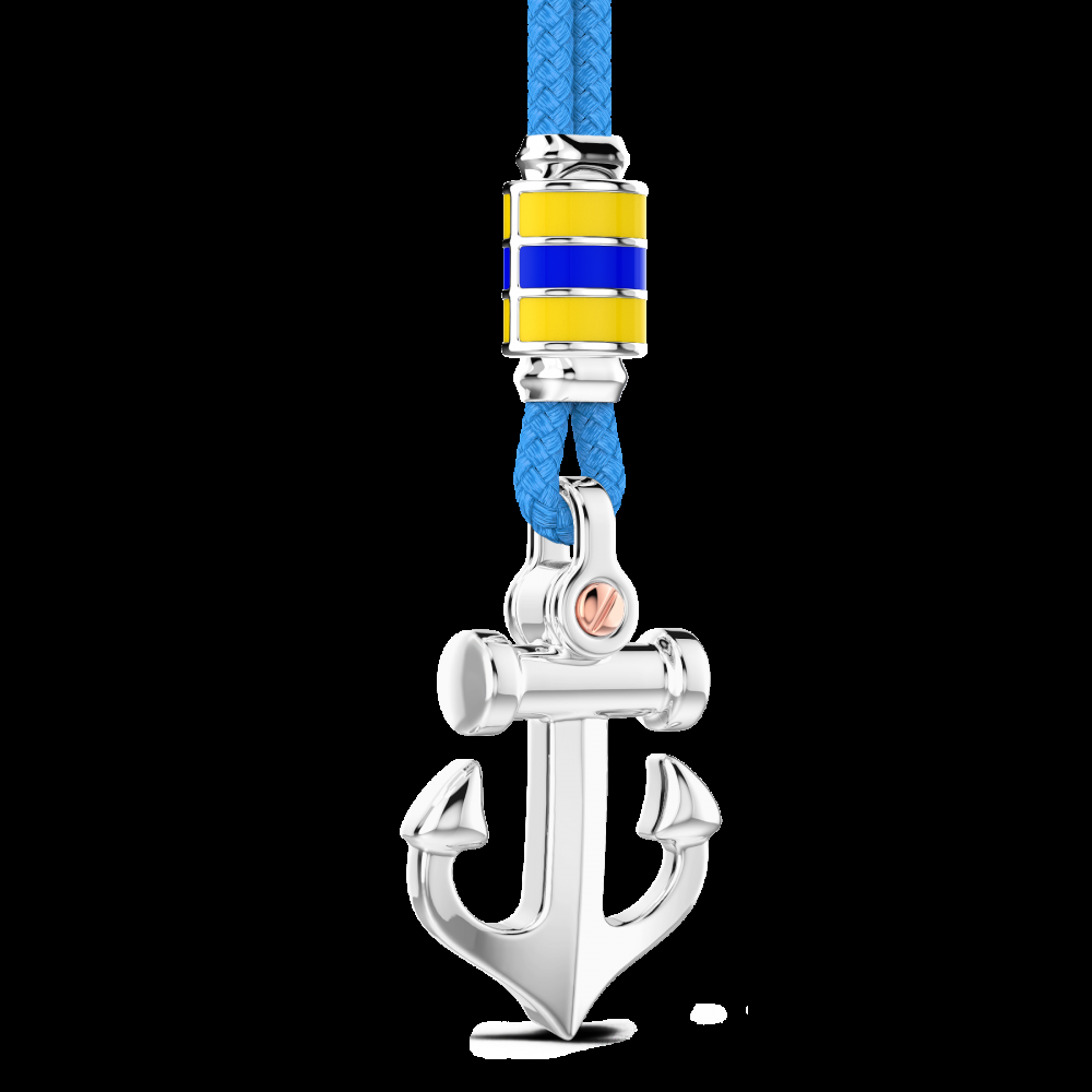 Zancan Collana Zancan in kevlar con pendente ad ancora in argento Ultimi due giorni
