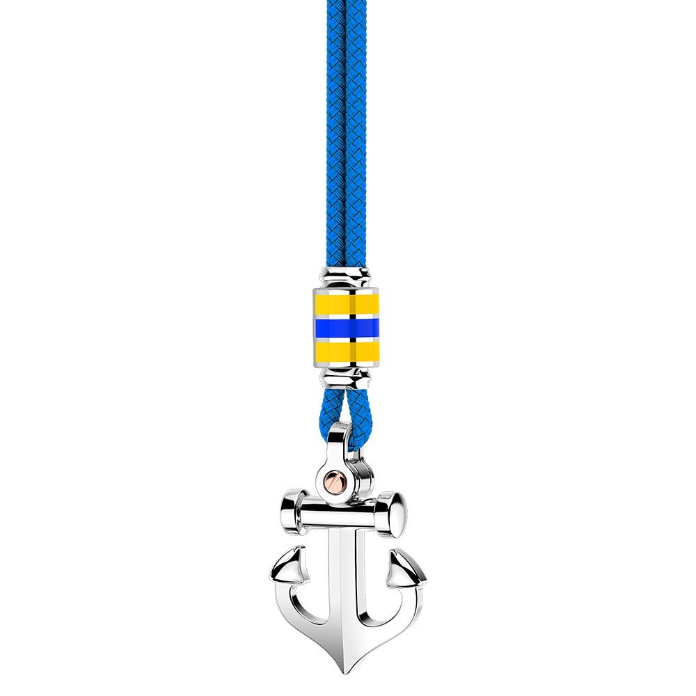 Zancan Collana Zancan in kevlar con pendente ad ancora in argento Ultimi due giorni
