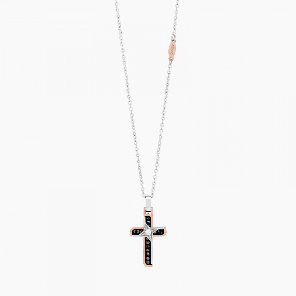 Zancan Collana Zancan in oro bianco con croce e diamanti Affare Del Giorno