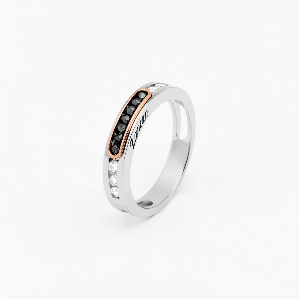 Zancan Anello Zancan in oro bianco e rosa con diamanti Offerta