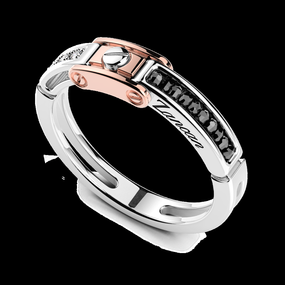 Zancan Anello Zancan in oro bianco e rosa con diamanti In Vendita