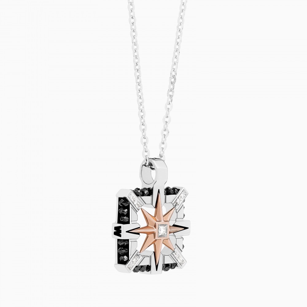 Zancan Collana Zancan in oro bianco con iconica rosa dei venti Saldi