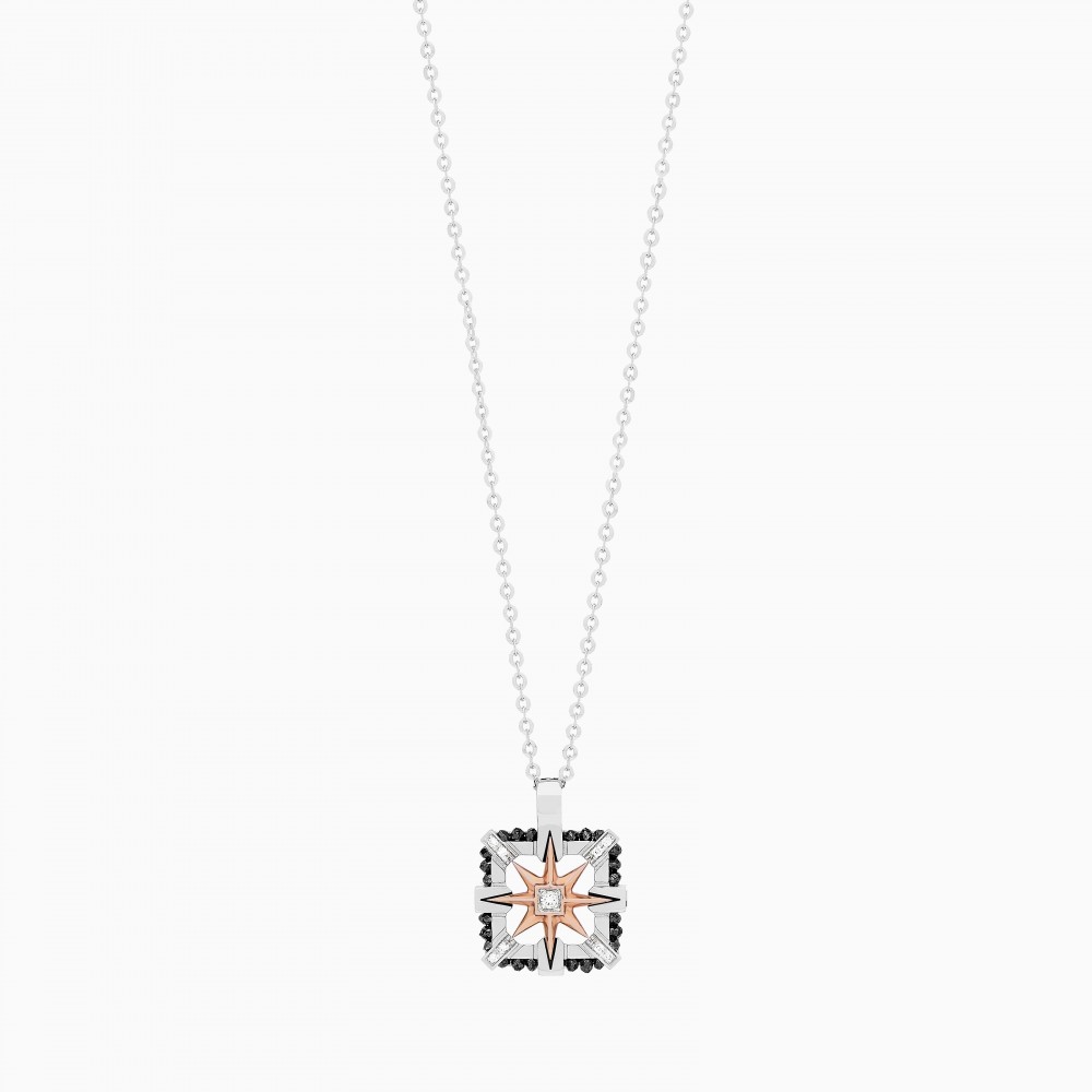 Zancan Collana Zancan in oro bianco con iconica rosa dei venti Saldi