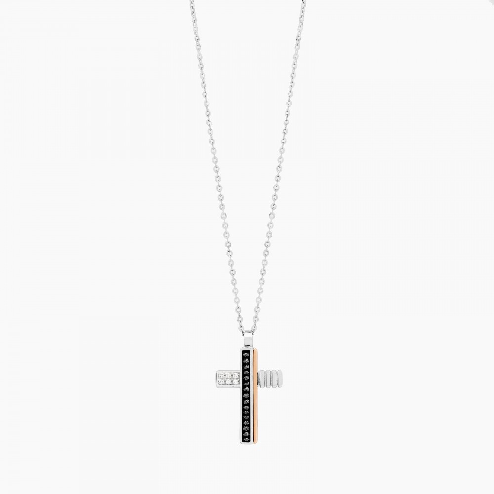 Zancan Collana Zancan in oro bianco con croce e diamanti I Più Venduti