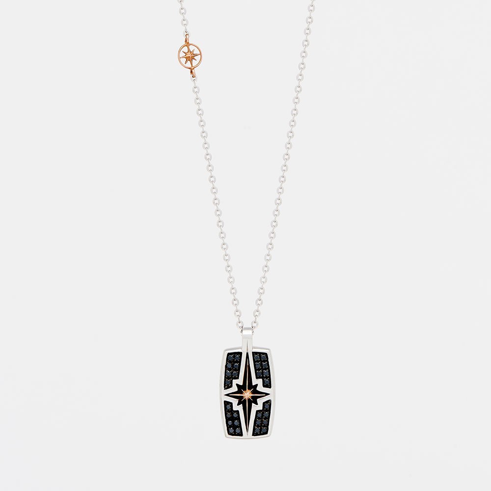 Zancan Collana Zancan in oro con pendente rosa dei venti e diamanti Offerta Giorno del Papà