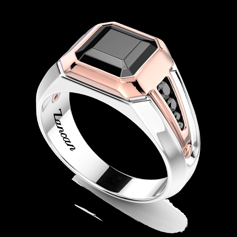 Zancan Anello Zancan in oro 18kt con diamante nero Offerte stagionali