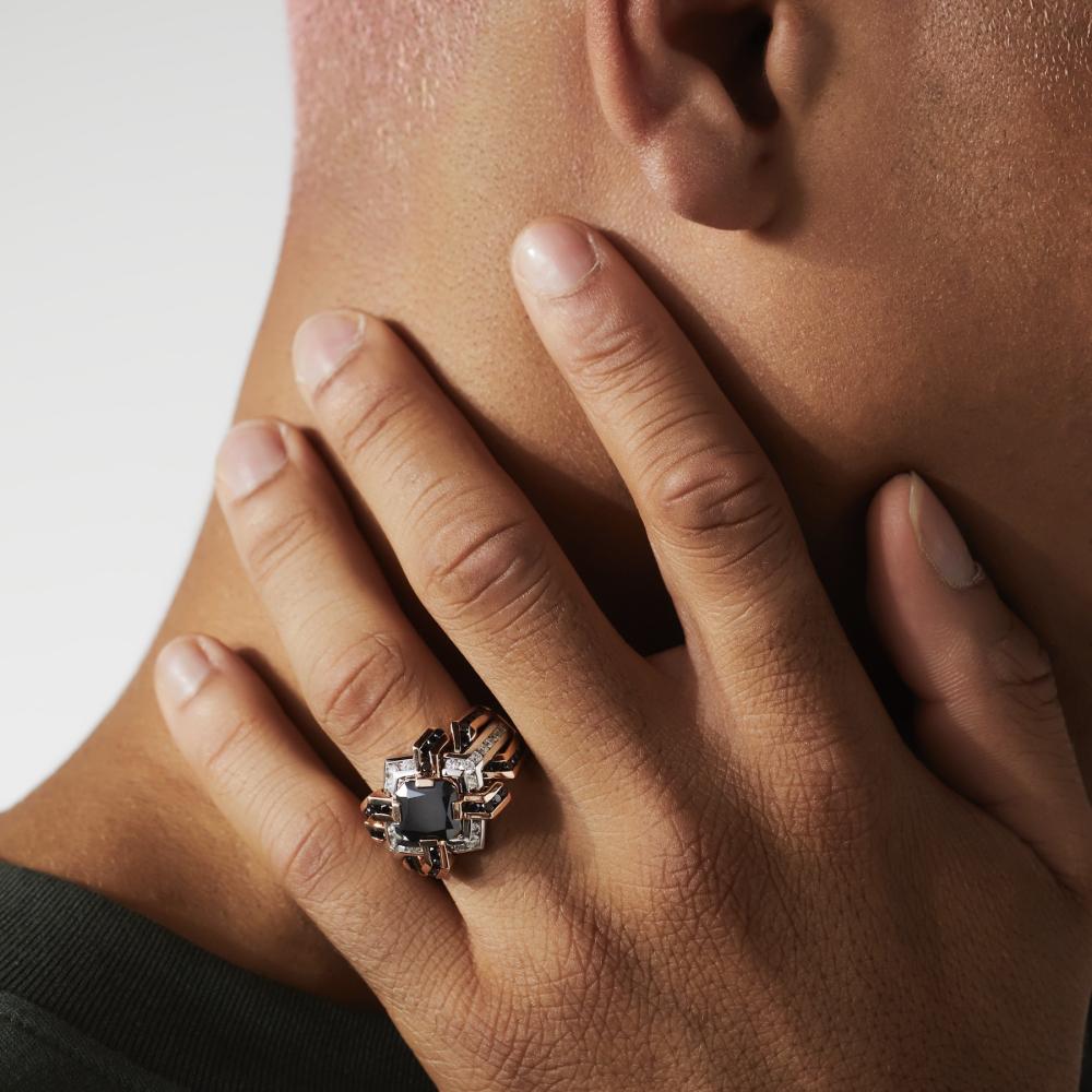 Zancan Anello Zancan in oro 18kt con diamante nero Sconti VIP