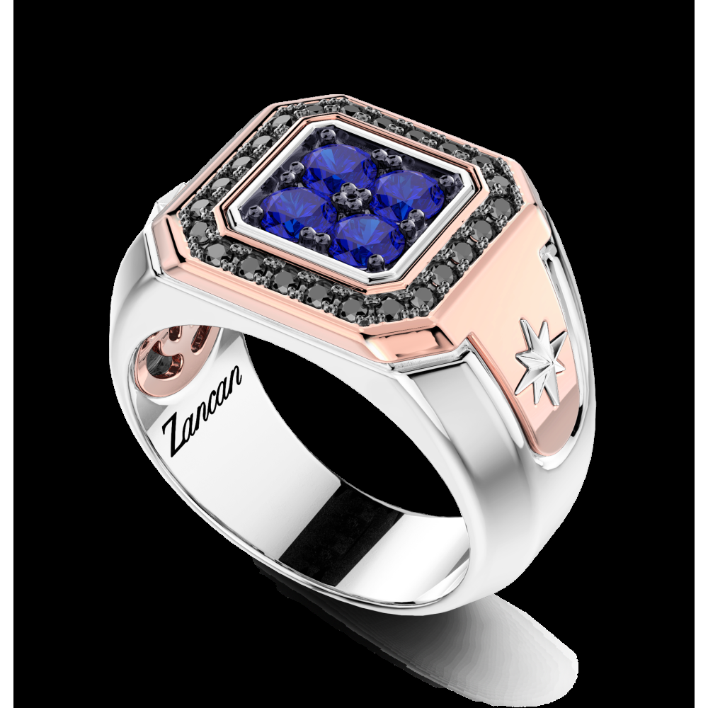 Zancan Anello Zancan in oro 18kt con zaffiri Discount Store per i nuovi prodotti