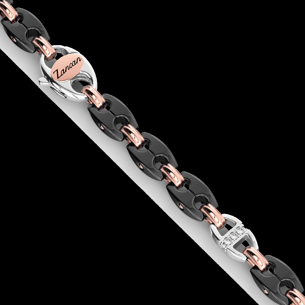 Zancan Collana Zancan in oro 18kt ceramica nera e diamanti Officina