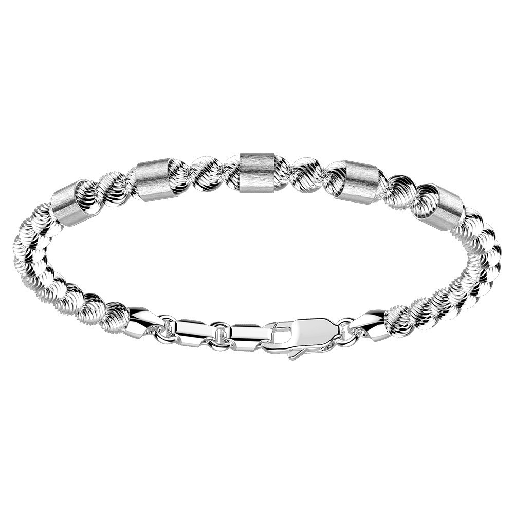 Zancan Bracciale Zancan in argento a sfere con inserti satinati Ultimi tre giorni