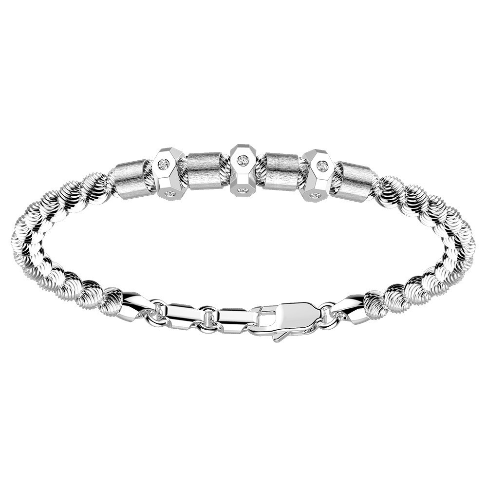 Zancan Bracciale Zancan in argento a sfere con inserti satinati Ultimo giorno