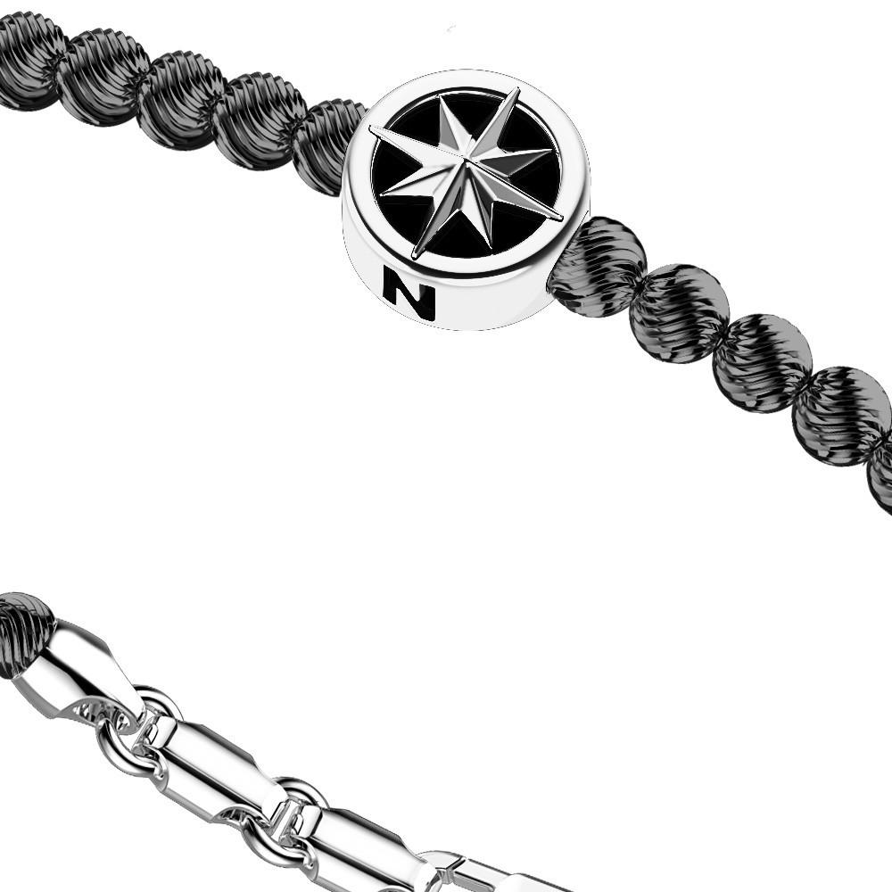 Zancan Bracciale Zancan in argento a sfere con rosa dei venti Super sconto