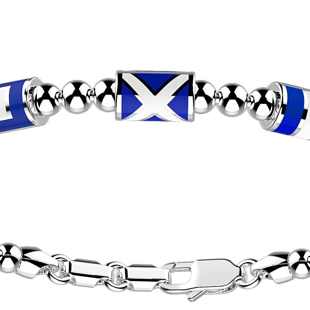 Zancan Bracciale Zancan in argento a sfere con tre bandiere nautiche Italia