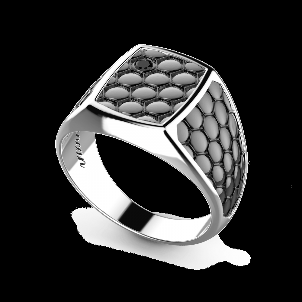 Zancan Anello chevalier Zancan in argento brunito Spedizione Gratuita