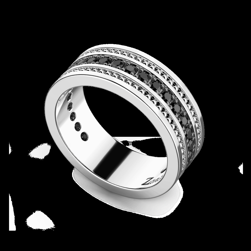 Zancan Anello a fede Zancan in argento con pietre nere Negozi Online