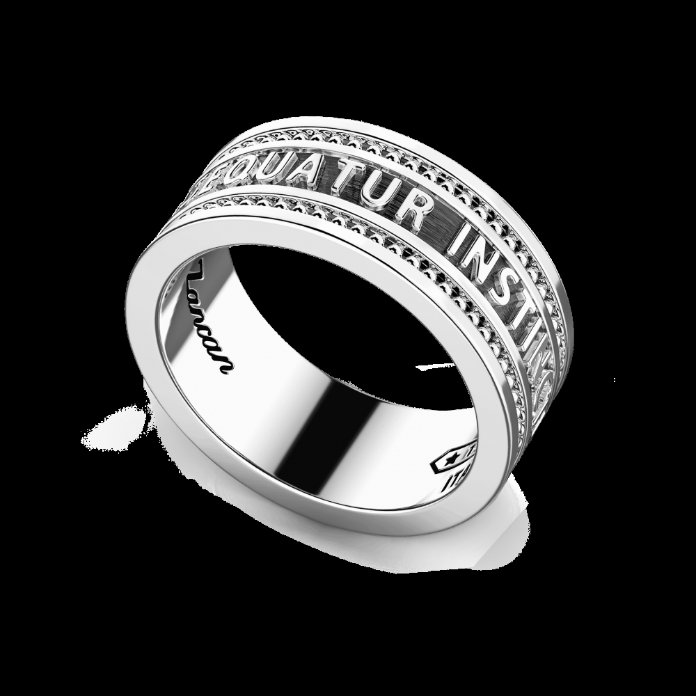 Zancan Anello a fede Zancan in argento con scritta in latino Consegna Veloce