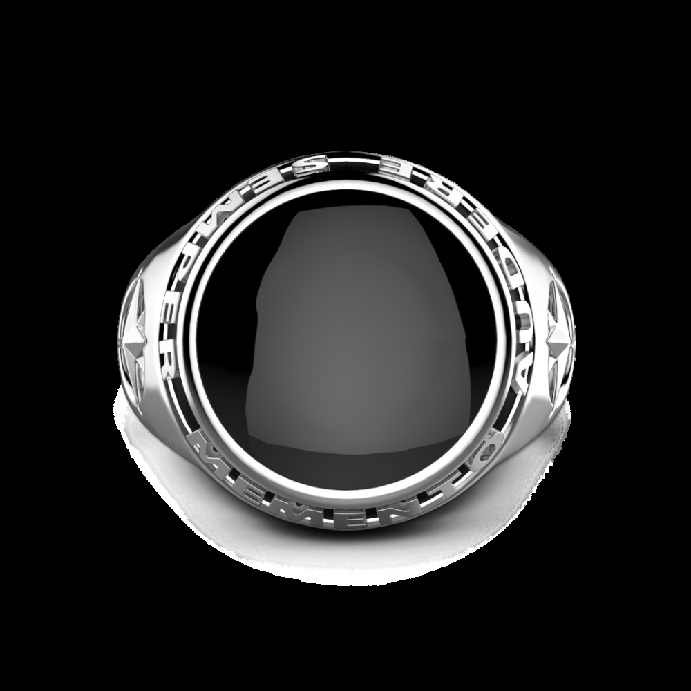 Zancan Anello Zancan in argento con onice nera e scritta in latino Shopping Online