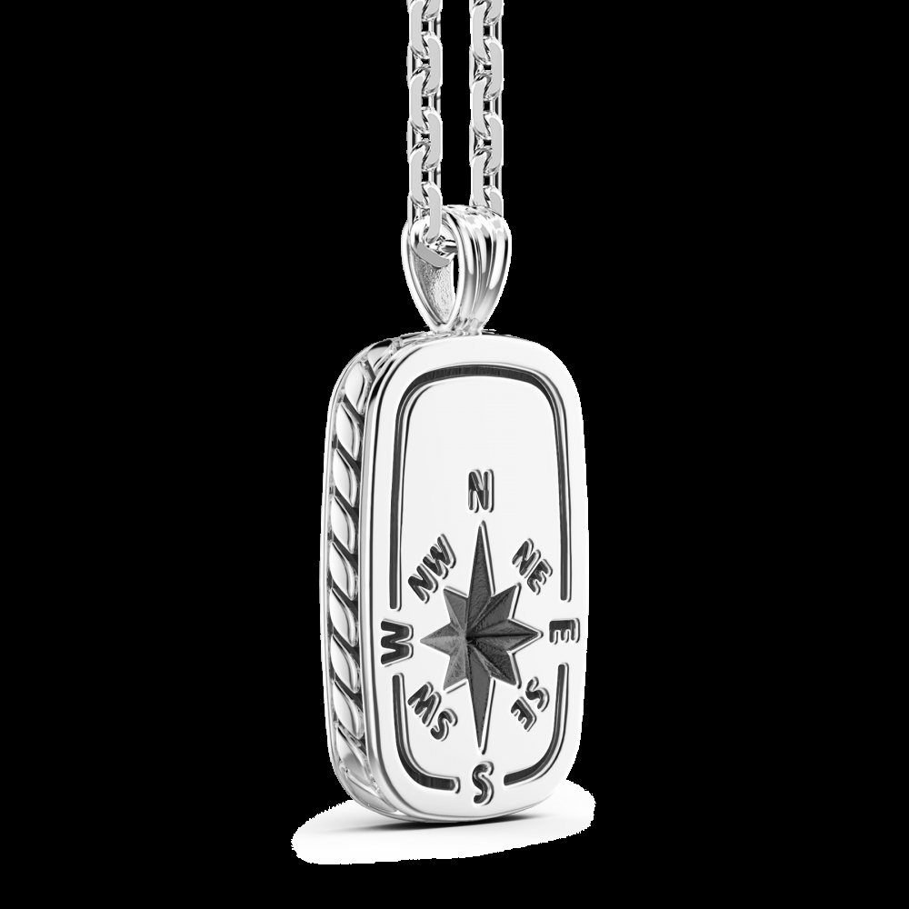 Zancan Collana Zancan in argento con pendente a targa e rosa dei venti Novità