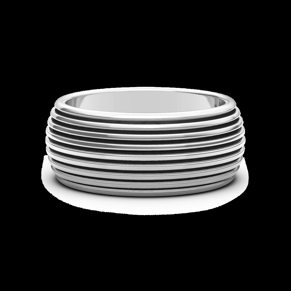 Zancan Anello a fede Zancan in argento con striature
