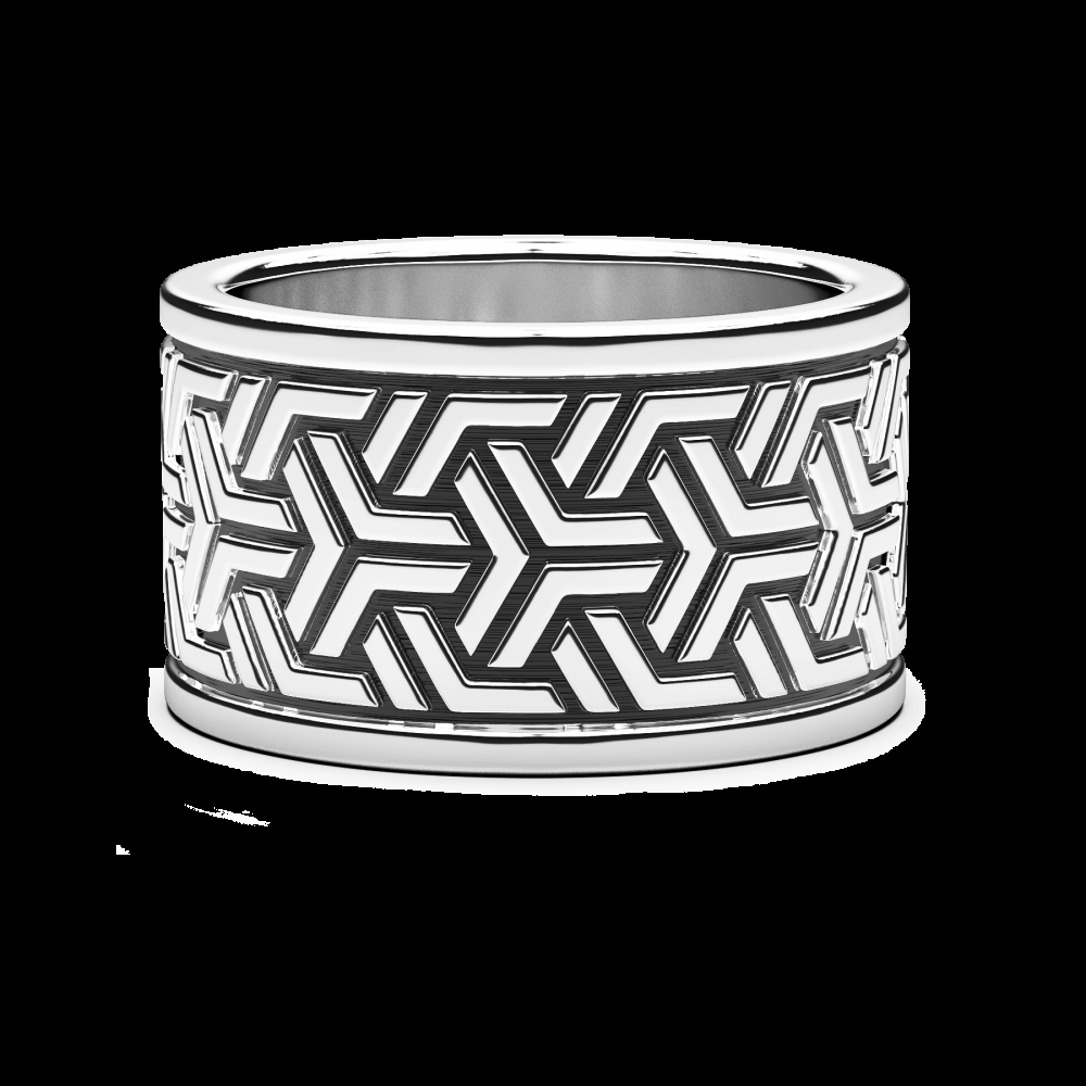 Zancan Anello a fascia larga Zancan in argento