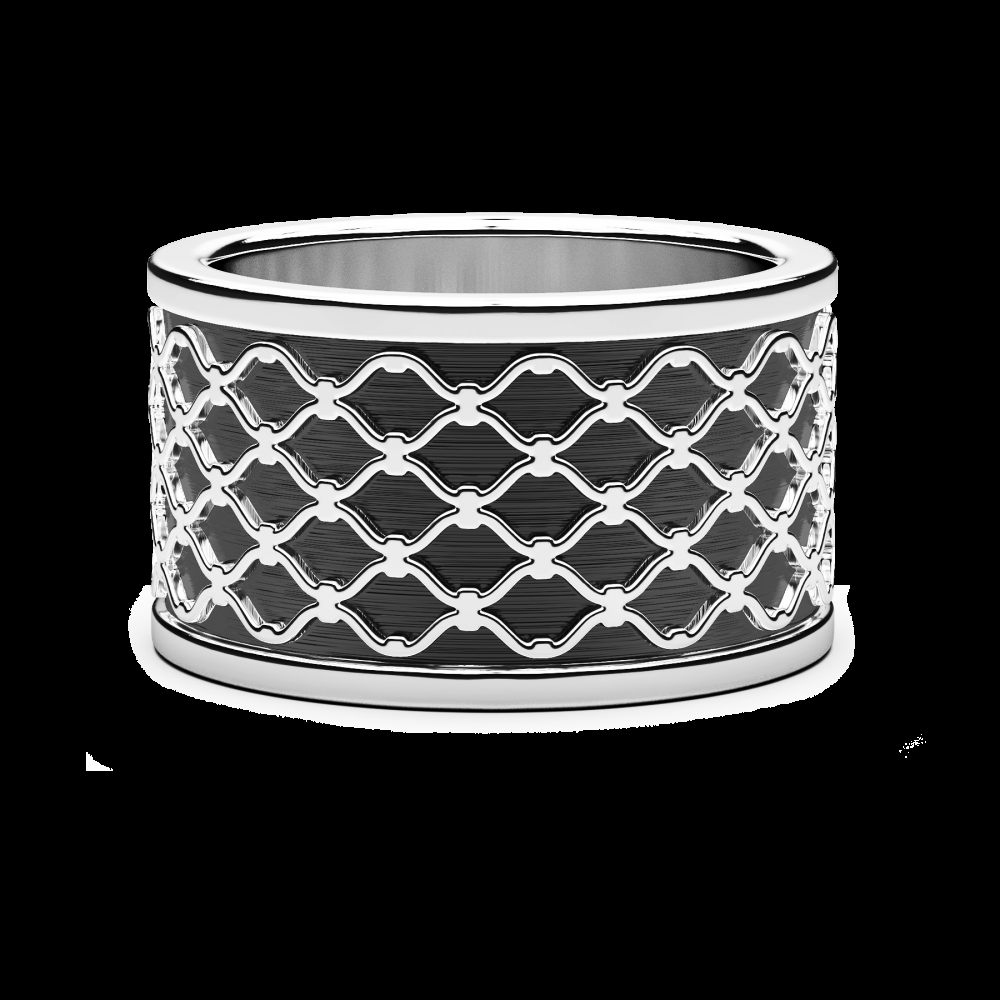 Zancan Anello a fascia larga Zancan in argento
