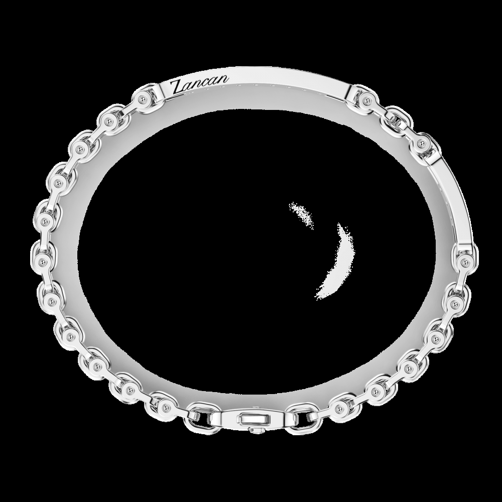 Zancan Bracciale solo maglia Zancan in argento con pietre nere Grande vendita