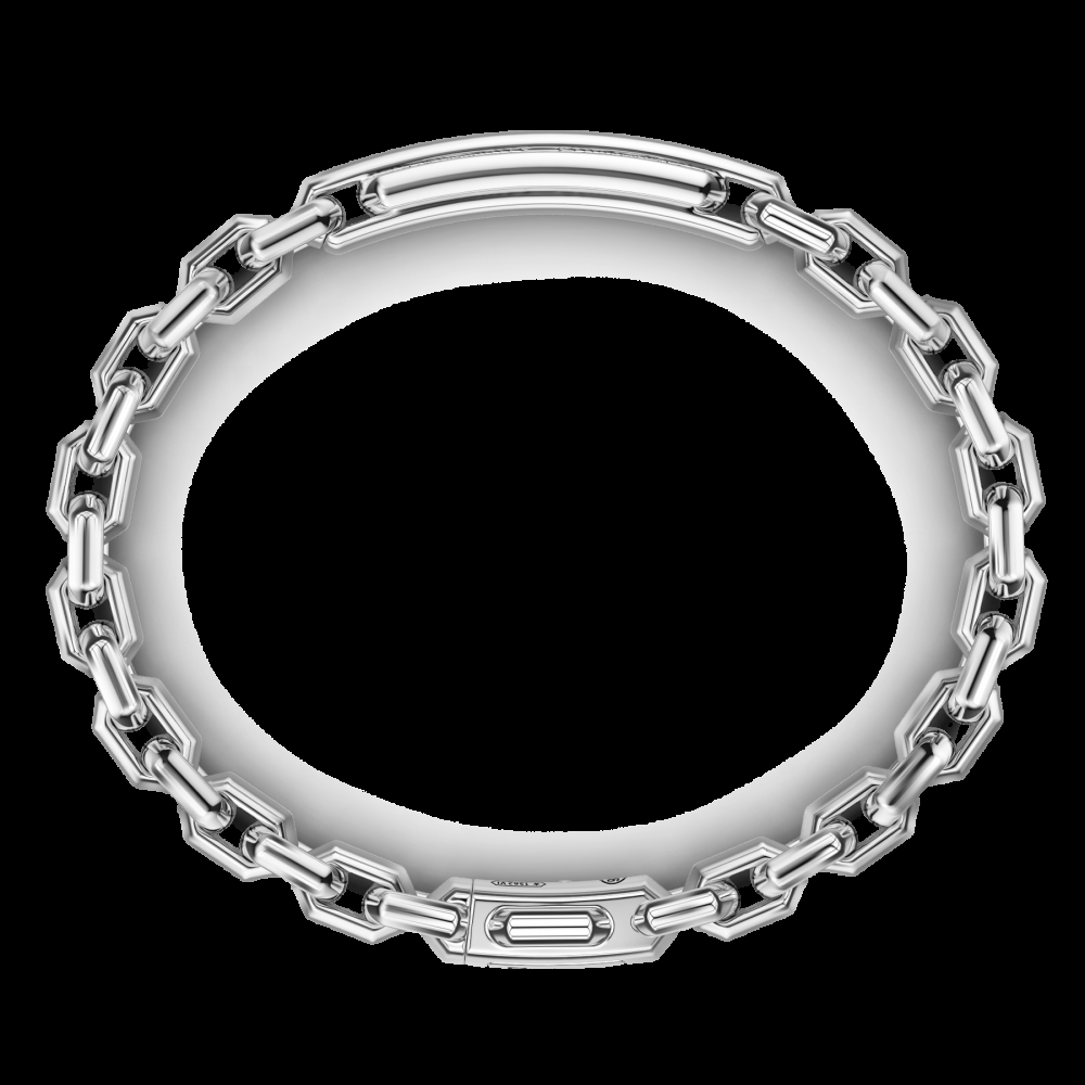 Zancan Bracciale Zancan in argento con targa e pietre nere Offerta Giorno del Papà