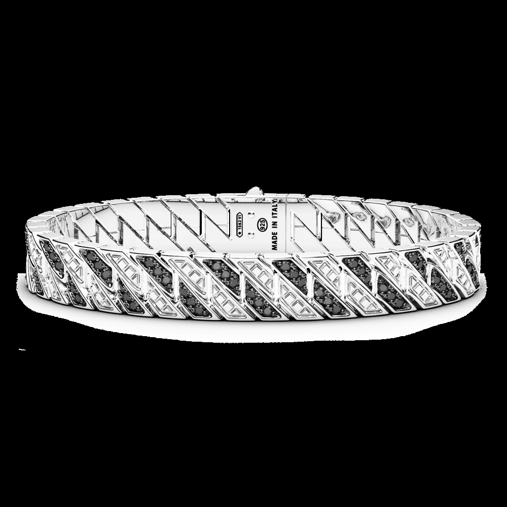 Zancan Bracciale Zancan solo maglia in argento con pietre Latest fashion