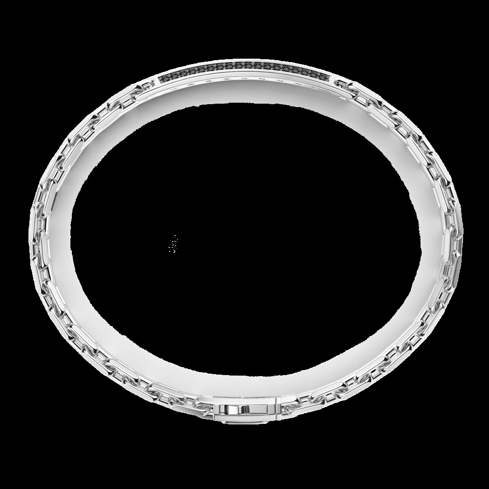 Zancan Bracciale Zancan in argento con targa e pietre nere Online Outlet