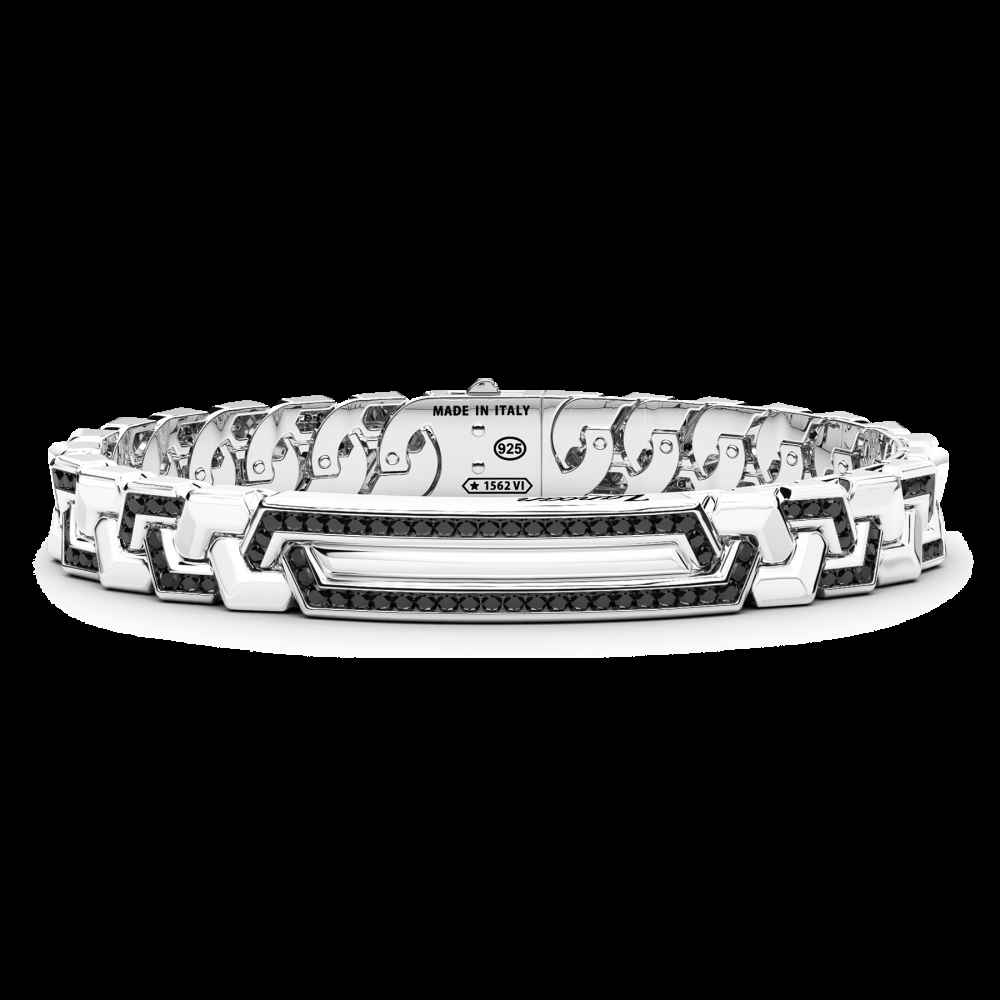 Zancan Bracciale Zancan in argento con pietre e targa centrale Liquidazione