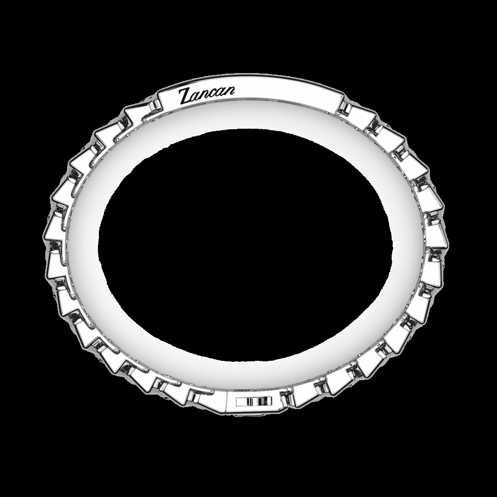 Zancan Bracciale Zancan in argento con pietre e targa centrale Liquidazione