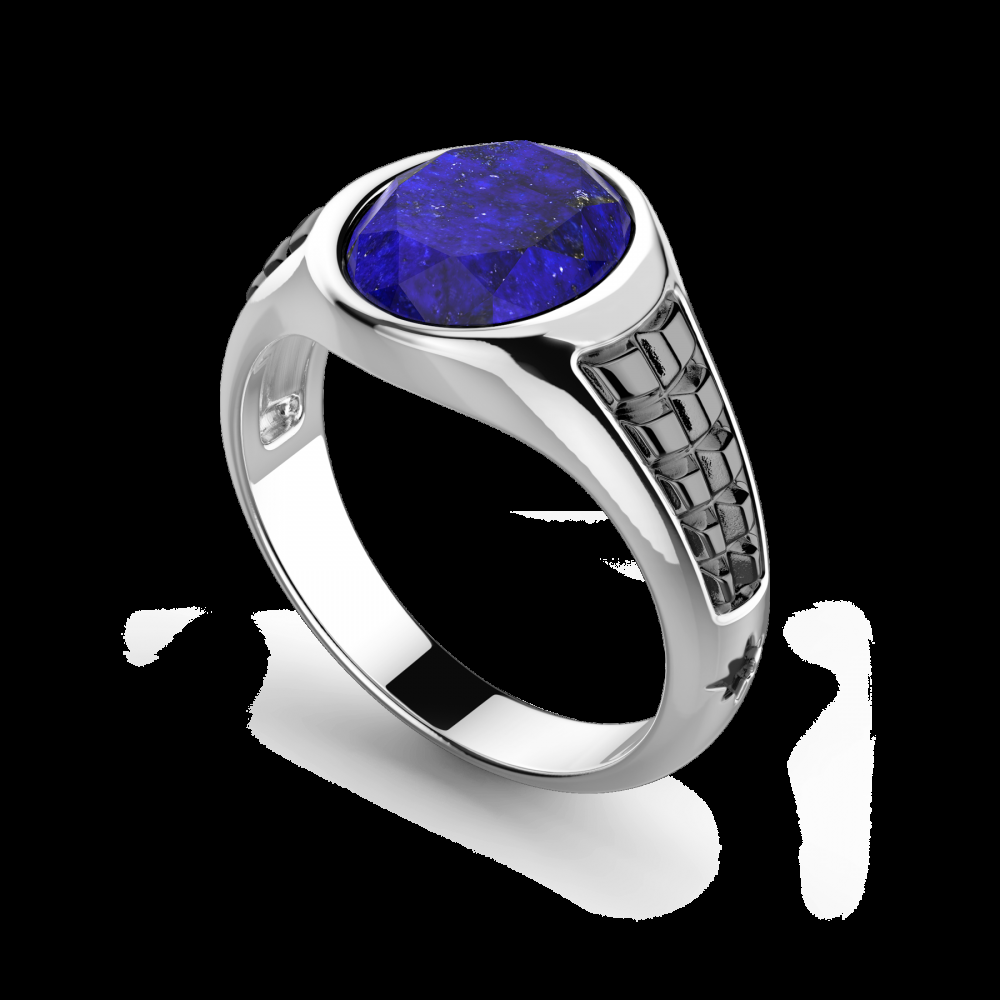 Zancan Anello chevalier Zancan in argento con pietra lapis ovale Enormi risparmi