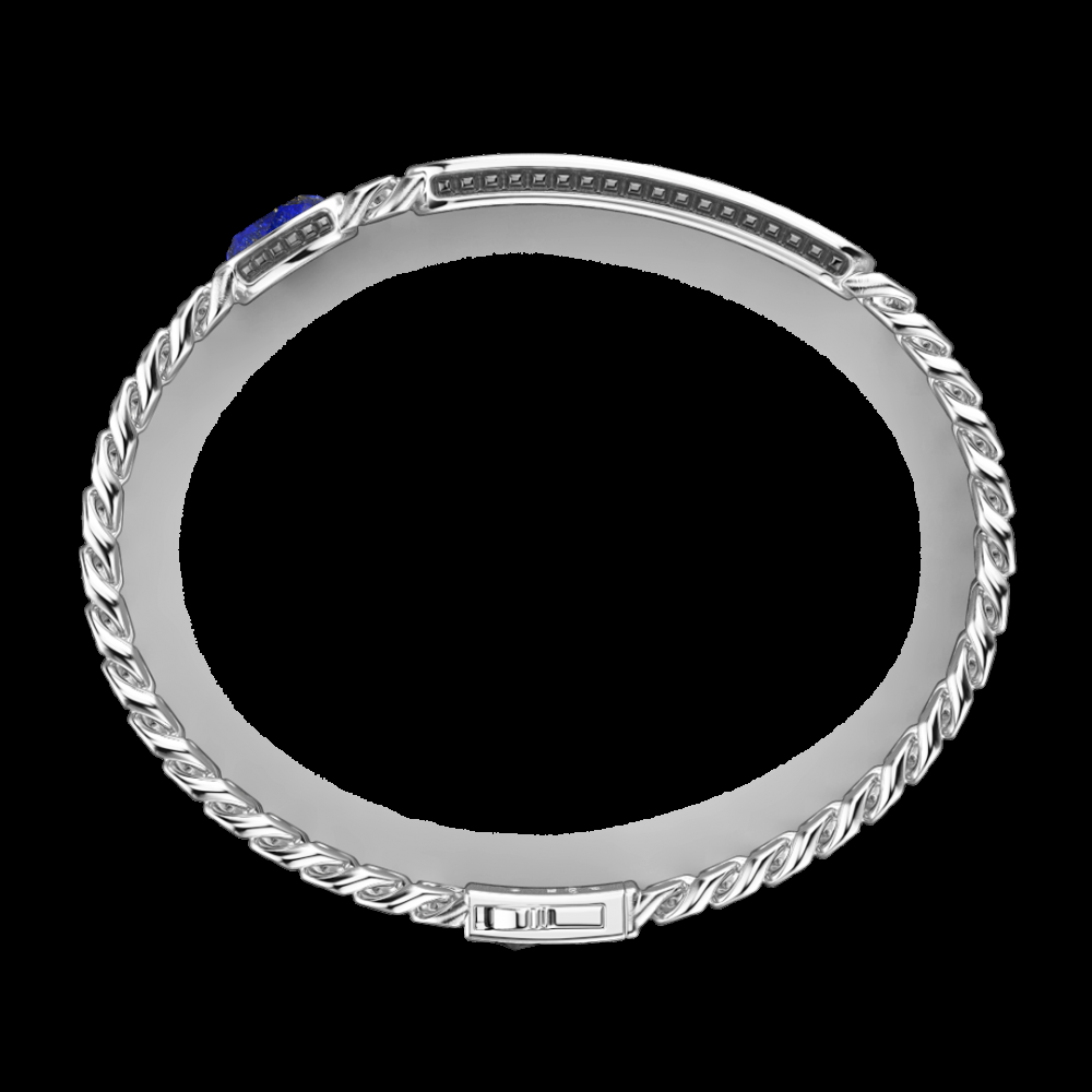 Zancan Bracciale grumette Zancan in argento con targa e pietra blu Super Saving Price