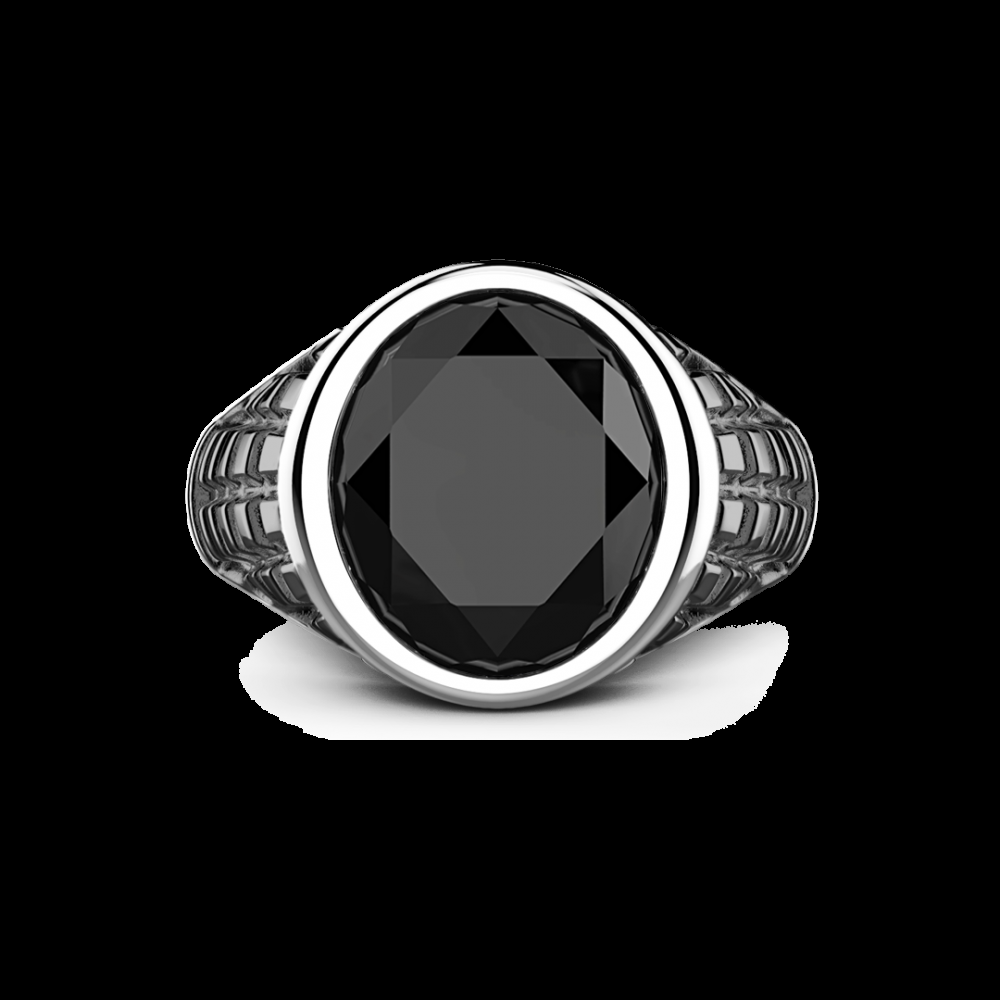 Zancan Anello Zancan in argento con pietra nera