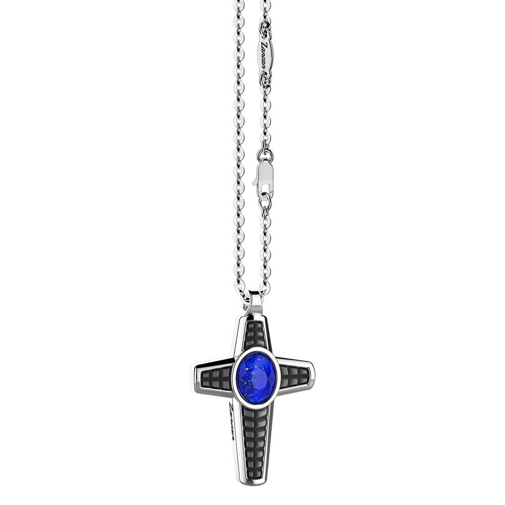 Zancan Collana in argento con pendente a croce e Lapis Ultimi tre giorni