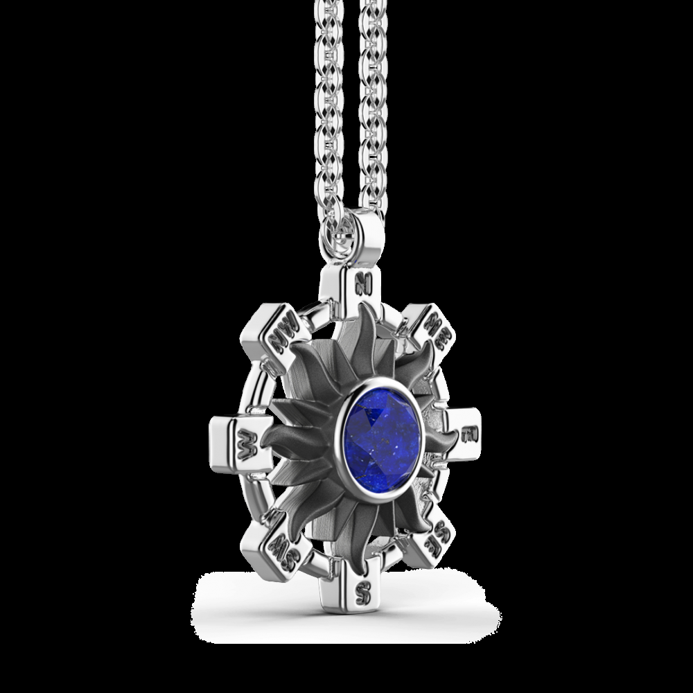 Zancan Collana Zancan in argento con pendente a sole e pietra blu Ultimo giorno