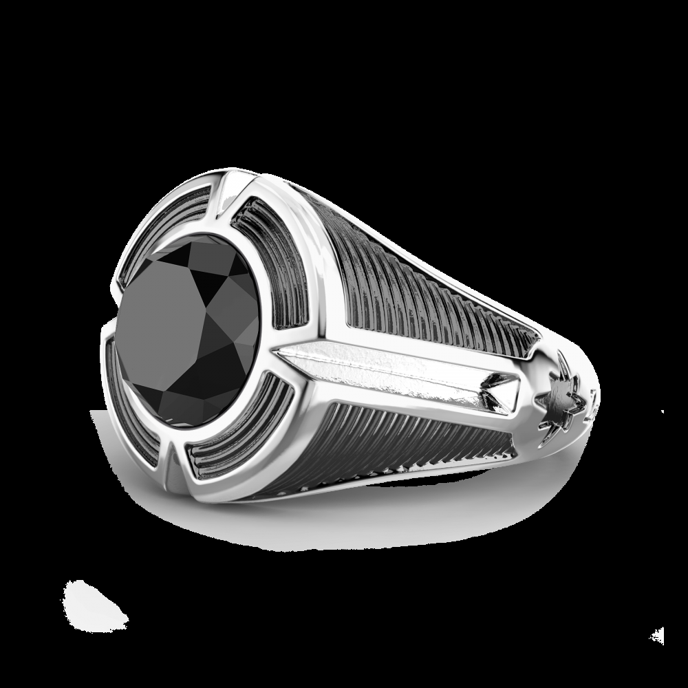 Zancan Anello chevalier Zancan in argento con pietra onice centrale Promozione temporanea