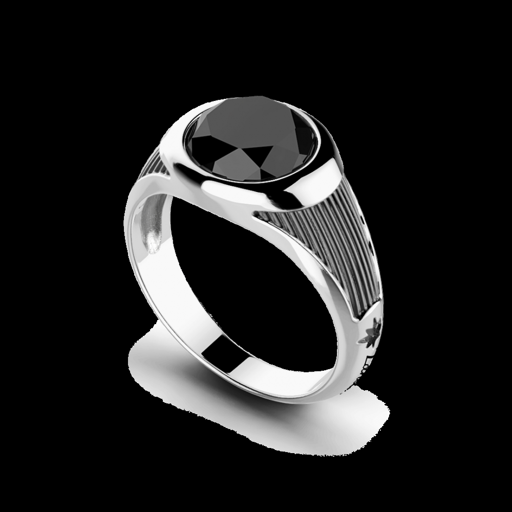 Zancan Anello Zancan in argento con pietra nera Fino al 60% di sconto