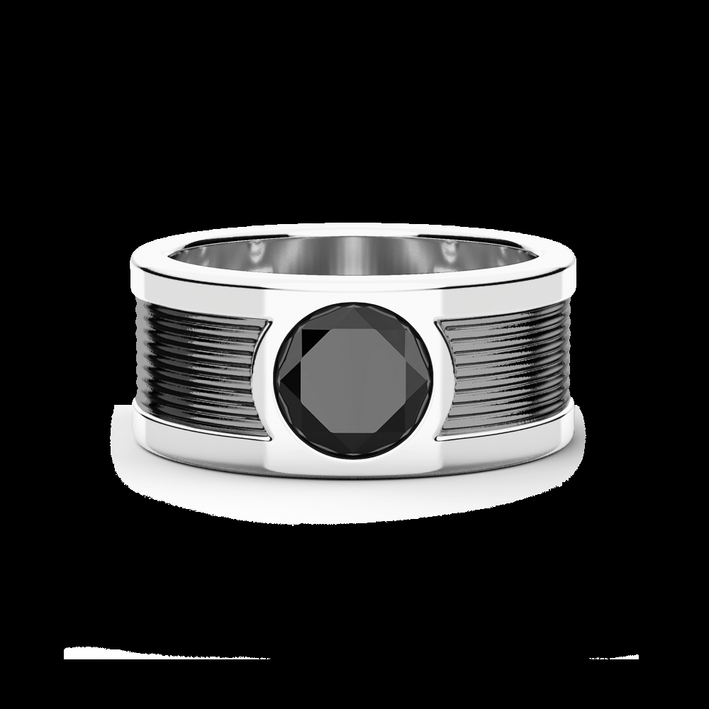 Zancan Anello a fascia Zancan in argento con pietra onice centrale Only for today