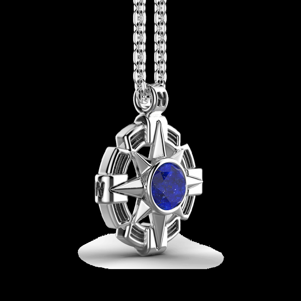 Zancan Collana Zancan in argento con pendente a rosa dei venti e pietra blu Trasporto libero internazionale