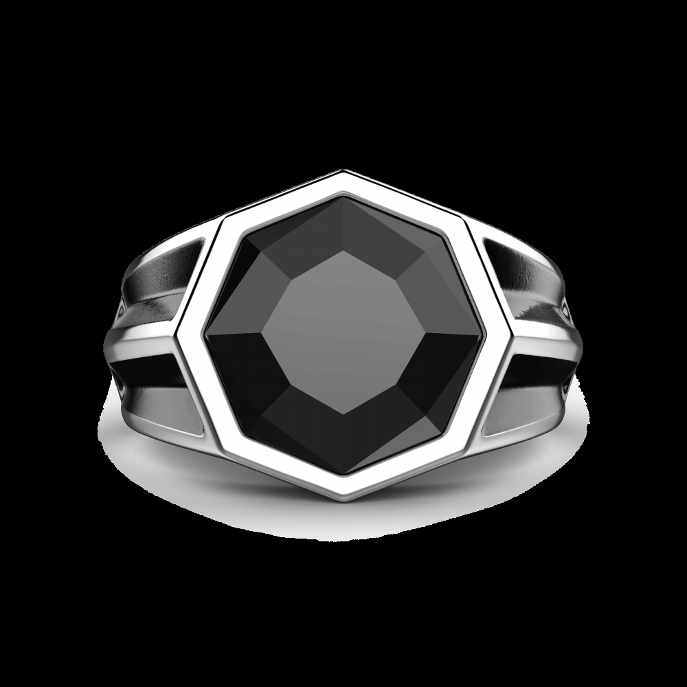 Zancan Anello chevalier Zancan in argento con pietra onice Esporta salva